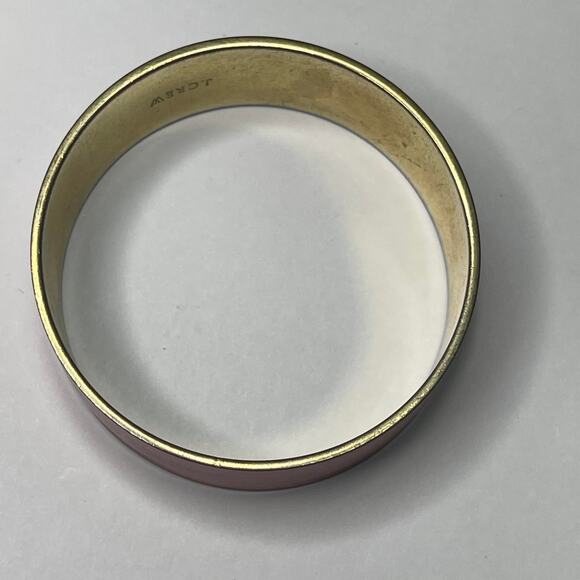J. Crew JCREW bangle bracelet gold tone red enamel chunky signed costume jewelry - Picture 7 of 9